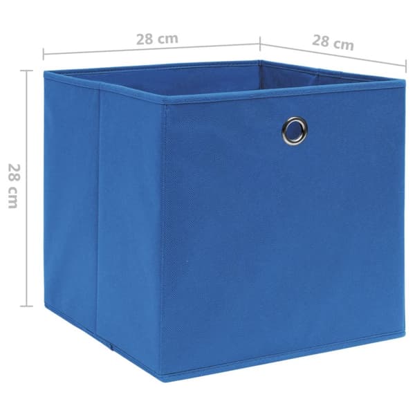 Förvaringslådor 10 st non-woven tyg 28x28x28 cm blå