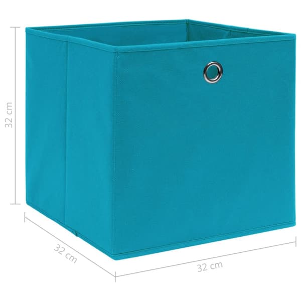 opbevaringskasser 4 stk. 32x32x32 stof babyblå