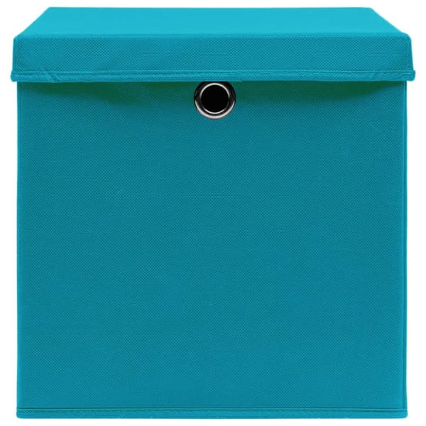Förvaringslådor med lock 4 st 28x28x28 cm babyblå