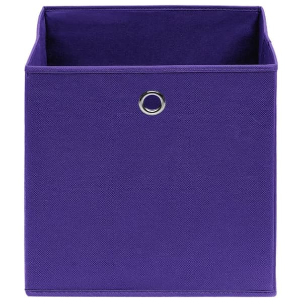 Förvaringslådor 4 st non-woven tyg 28x28x28 cm lila