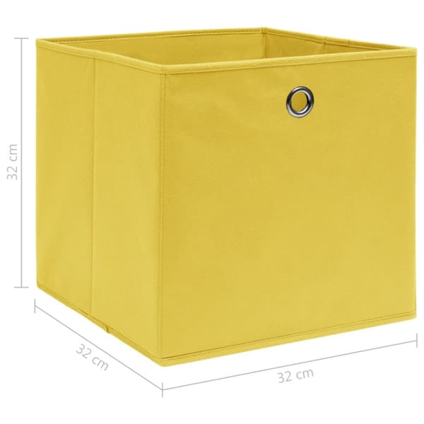 opbevaringskasser 4 stk. 32x32x32 stof gul