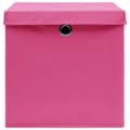Miniatyrbillede 4 af 6: opbevaringskasser med låg 4 stk. 32x32x32 stof pink