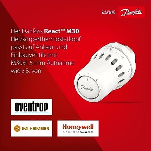 Danfoss 015G3030 React M30x1.5 termostathuvud mekaniskt 8 till 28 °C (015G3030)