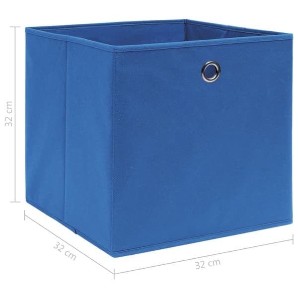 opbevaringskasser 10 stk. 32x32x32 stof blå