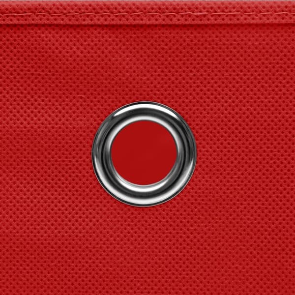 Förvaringslådor med lock 4 st röd 32x32x32 cm tyg