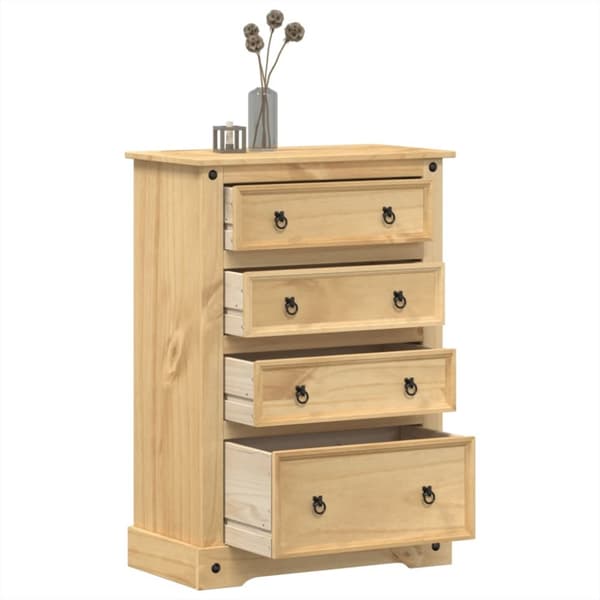 vidaXL kommode Corona 80x43x114 cm massivt fyrretræ