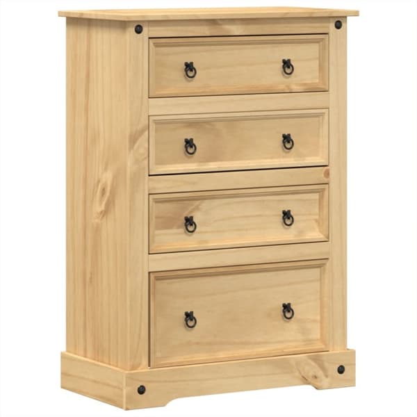 vidaXL kommode Corona 80x43x114 cm massivt fyrretræ