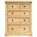 Miniatyrbilde 3 av 10: vidaXL Kommode Corona 92x48x114 cm heltre furu
