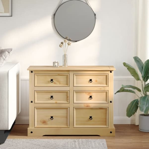 vidaXL Kommode Corona 112x48x91 cm heltre furu