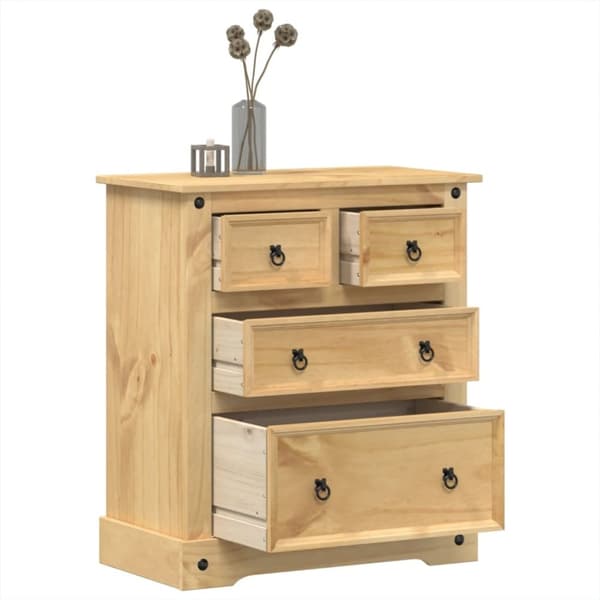 vidaXL kommode Corona 80x43x91 cm massivt fyrretræ