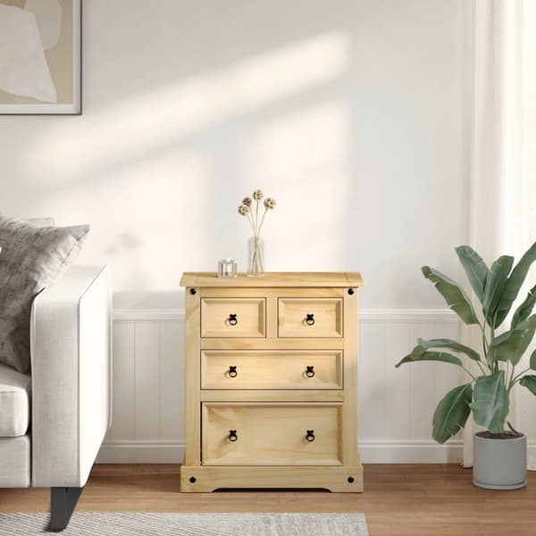 vidaXL kommode Corona 80x43x91 cm massivt fyrretræ