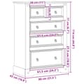 Miniatyrbilde 8 av 10: vidaXL Kommode Corona 80x43x114 cm heltre furu