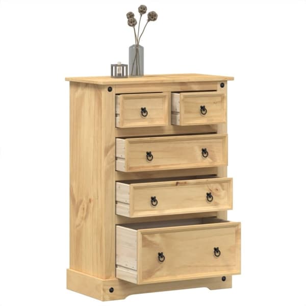 vidaXL Kommode Corona 80x43x114 cm heltre furu