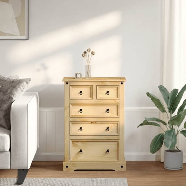 vidaXL Kommode Corona 80x43x114 cm heltre furu