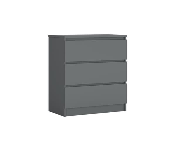 Kommode med 3 ANTRACIT skuffer, L: 70 cm H: 79 cm D: 39 cm