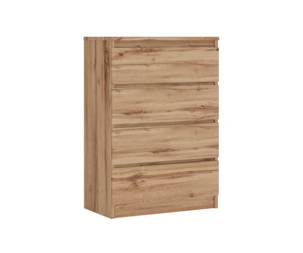 Kommode med 4 skuffer WOTAN OAK, L: 70 cm H: 101 cm D: 39 cm
