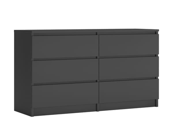 Antrasiitti 6-laatikkoinen lipasto, L: 140 cm, K: 79 cm, S: 39 cm, Säilytysyksikkö