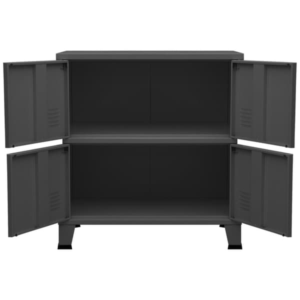 vidaXL Industriellt förvaringsskåp antracit 75x40x80 cm stål -  Lagringskistor