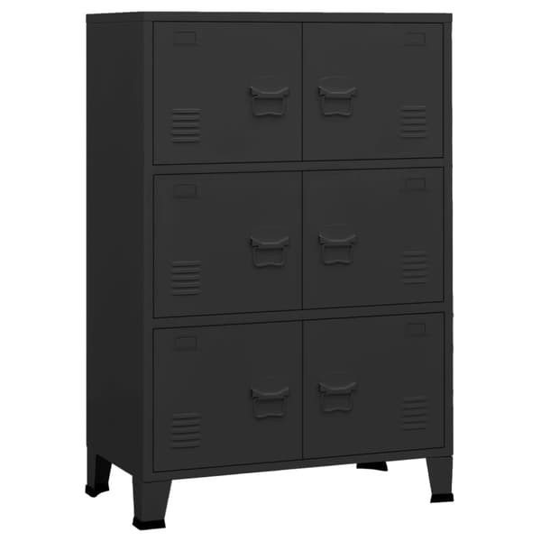 vidaXL Industriellt förvaringsskåp svart 75x40x115 cm metall - Lagringskistor