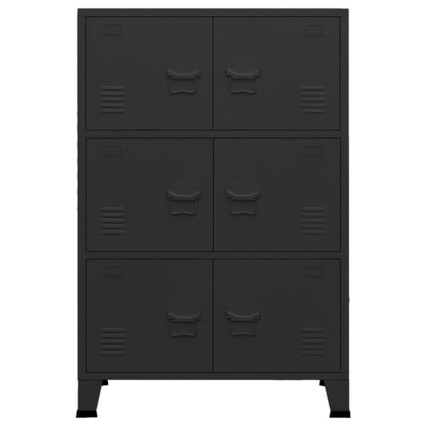 vidaXL Industriellt förvaringsskåp svart 75x40x115 cm metall - Lagringskistor