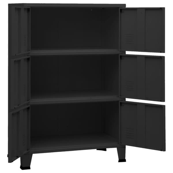 vidaXL Industriellt förvaringsskåp svart 75x40x115 cm metall - Lagringskistor