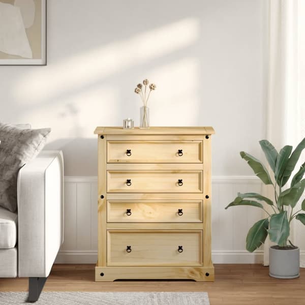 vidaXL kommode Corona 92x48x120 cm massivt fyrretræ -  Opbevaringskister