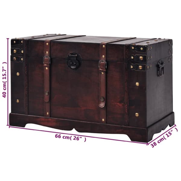 The Living Store Vintage Aarrearkku Puu 66x38x40 cm -  Säilytysarkut