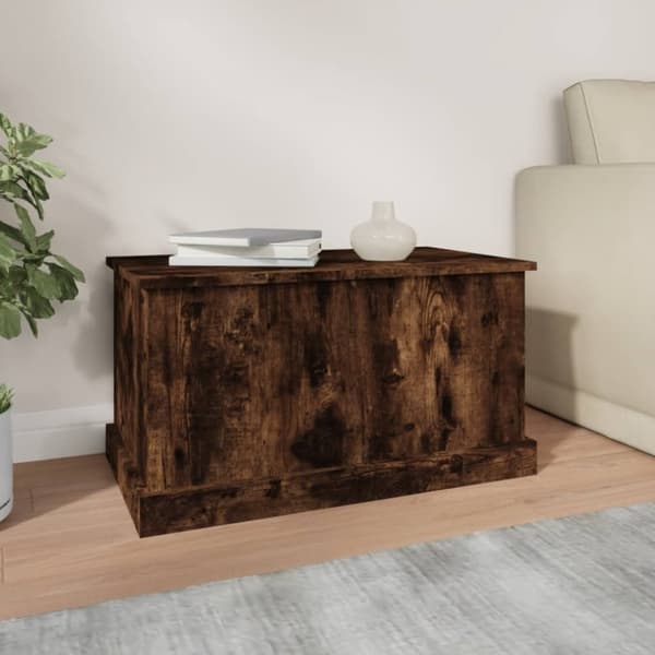 The Living Store opbevaringskasse 70x40x38 cm konstrueret træ røget egetræsfarve -  Opbevaringskister