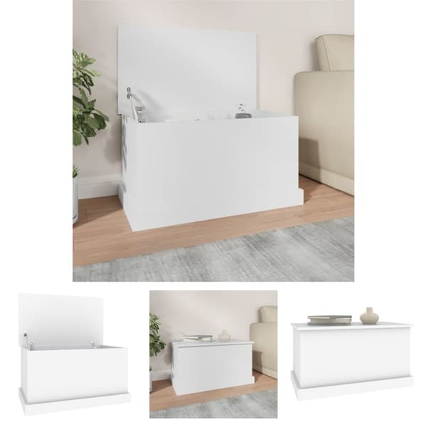 The Living Store opbevaringskasse 70x40x38 cm konstrueret træ hvid -  Opbevaringskister