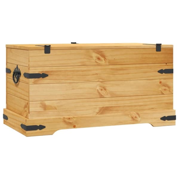 The Living Store opbevaringskiste Corona-serien 91x49,5x47 cm mexicansk fyrretræ -  Opbevaringskister