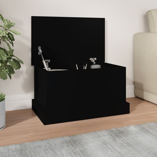 The Living Store Förvaringslåda svart 50x30x28 cm konstruerat trä -  Lagringskistor