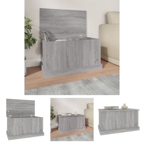 The Living Store opbevaringskasse 70x40x38 cm konstrueret træ grå sonoma-eg -  Opbevaringskister
