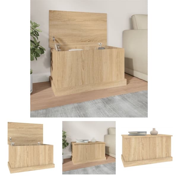 The Living Store opbevaringskasse 70x40x38 cm konstrueret træ sonoma-eg -  Opbevaringskister