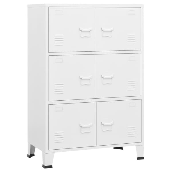 The Living Store Industriellt förvaringsskåp vit 75x40x115 cm metall - Lagringskistor