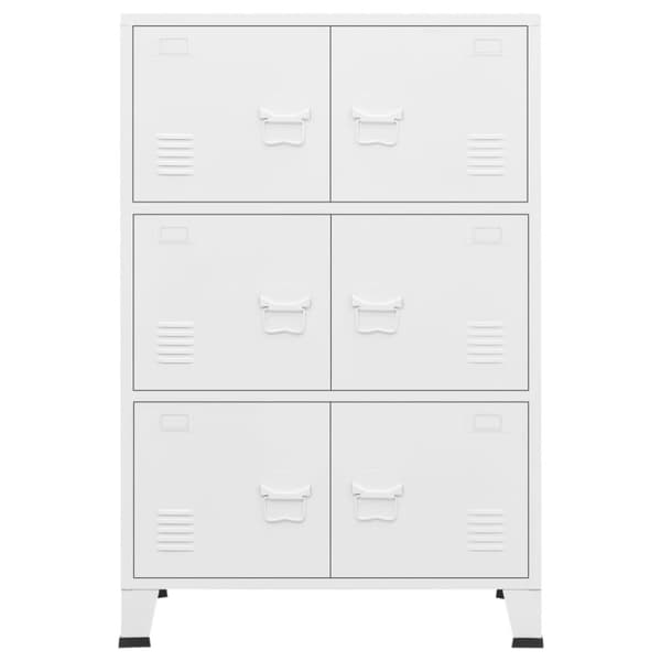 The Living Store Industriellt förvaringsskåp vit 75x40x115 cm metall - Lagringskistor