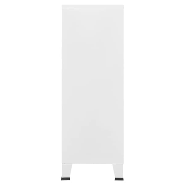 The Living Store Industriellt förvaringsskåp vit 75x40x115 cm metall - Lagringskistor