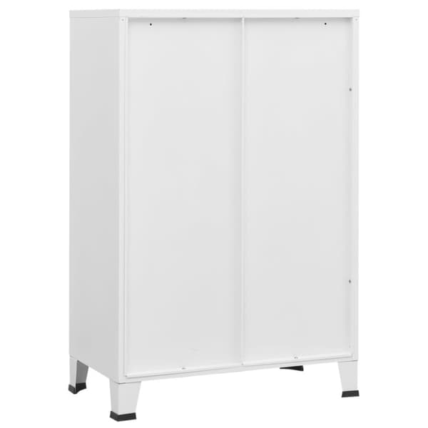 The Living Store Industriellt förvaringsskåp vit 75x40x115 cm metall - Lagringskistor
