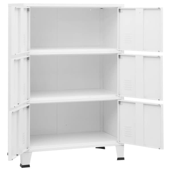 The Living Store Industriellt förvaringsskåp vit 75x40x115 cm metall - Lagringskistor