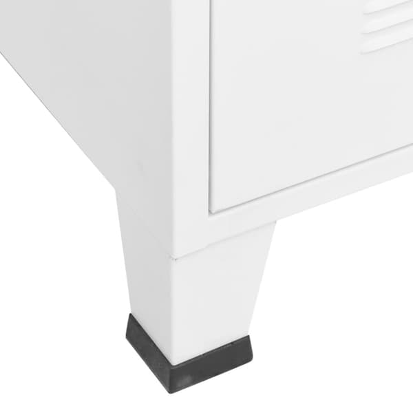 The Living Store Industriellt förvaringsskåp vit 75x40x115 cm metall - Lagringskistor