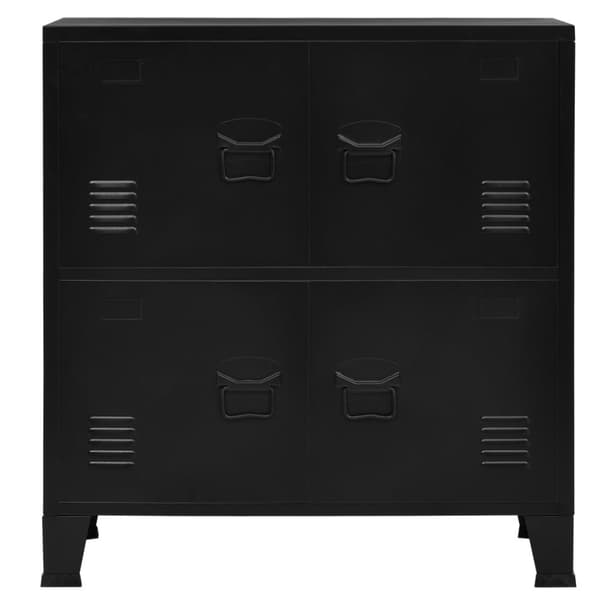 The Living Store industrielt opbevaringsskab 75x40x80 cm stål sort - Opbevaringskister