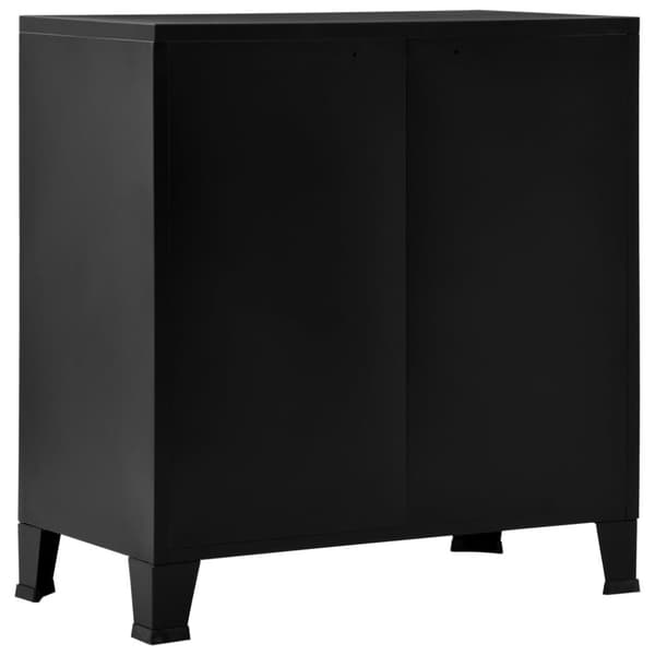 The Living Store industrielt opbevaringsskab 75x40x80 cm stål sort - Opbevaringskister