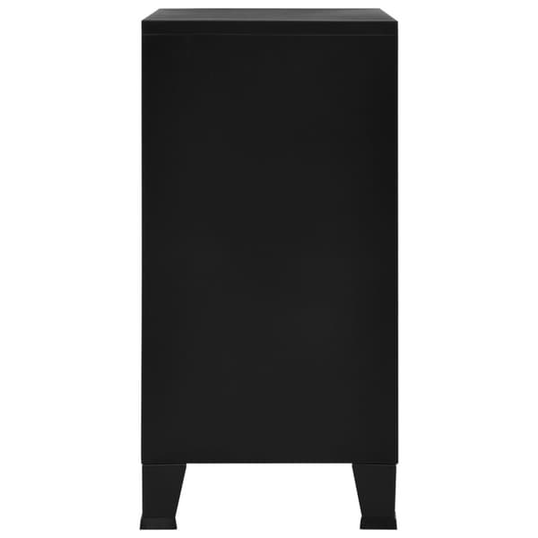 The Living Store industrielt opbevaringsskab 75x40x80 cm stål sort - Opbevaringskister