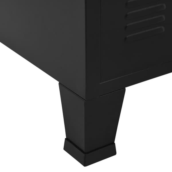 The Living Store industrielt opbevaringsskab 75x40x80 cm stål sort - Opbevaringskister