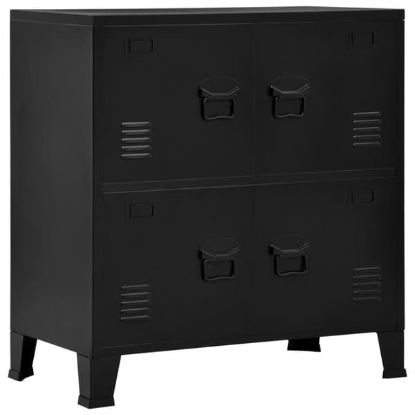 The Living Store industrielt opbevaringsskab 75x40x80 cm stål sort - Opbevaringskister