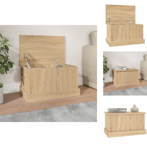 Opbevaringskister - Living opbevaringskasse 50x30x28 cm konstrueret træ sonoma-eg