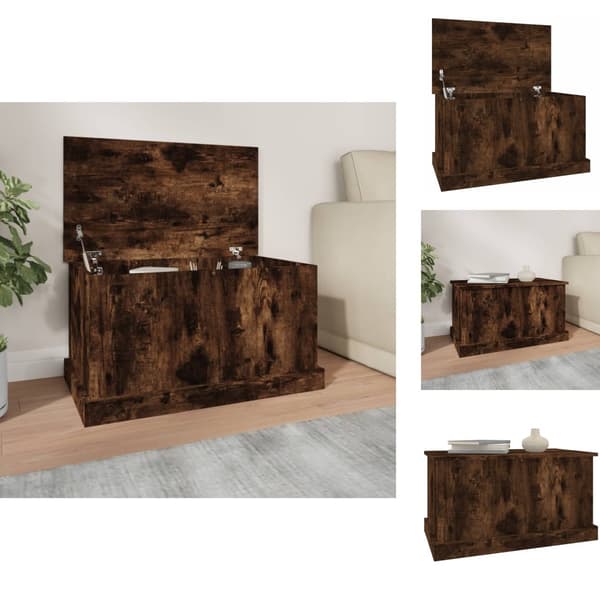 Opbevaringskister - Living opbevaringskasse 70x40x38 cm konstrueret træ røget egetræsfarve