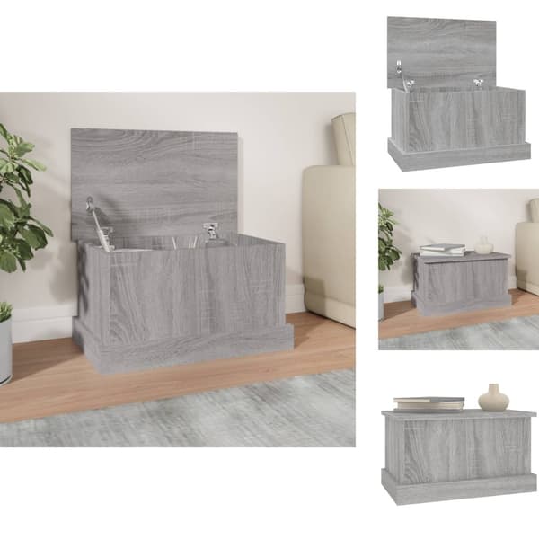 Opbevaringskister - Living opbevaringskasse 50x30x28 cm konstrueret træ grå sonoma-eg