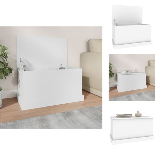Lagringskistor - Living Förvaringslåda vit 70x40x38 cm konstruerat trä