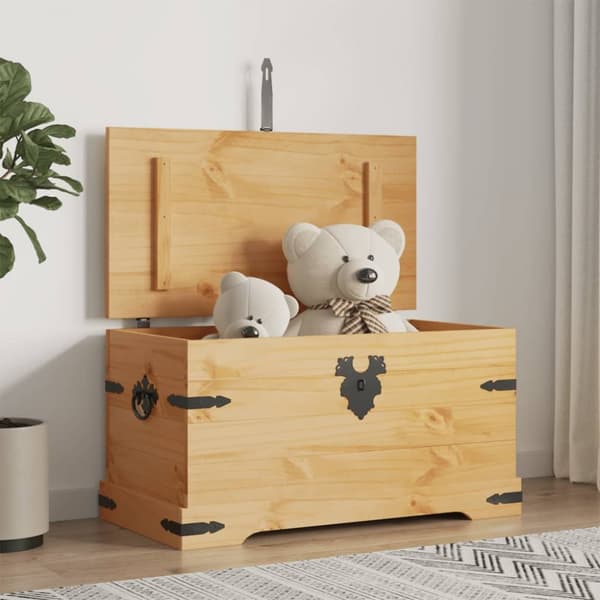 Opbevaringskister - Living opbevaringskiste Corona-serien 91x49,5x47 cm mexicansk fyrretræ