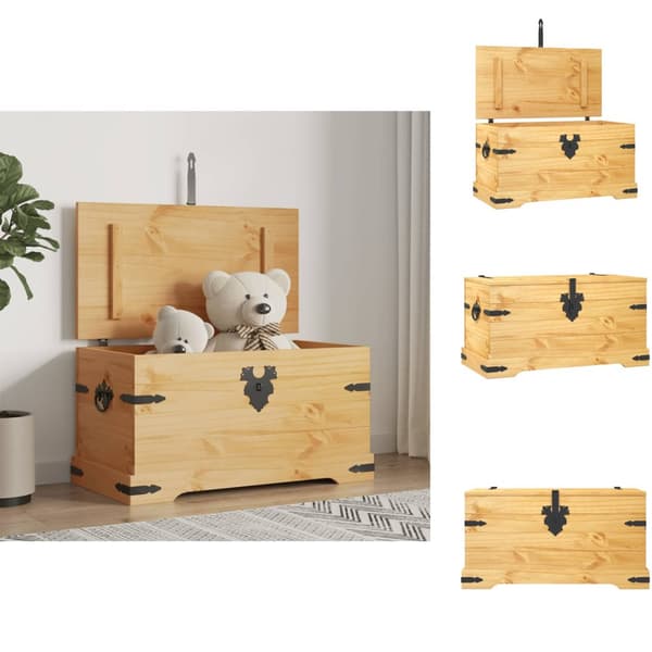 Opbevaringskister - Living opbevaringskiste Corona-serien 91x49,5x47 cm mexicansk fyrretræ